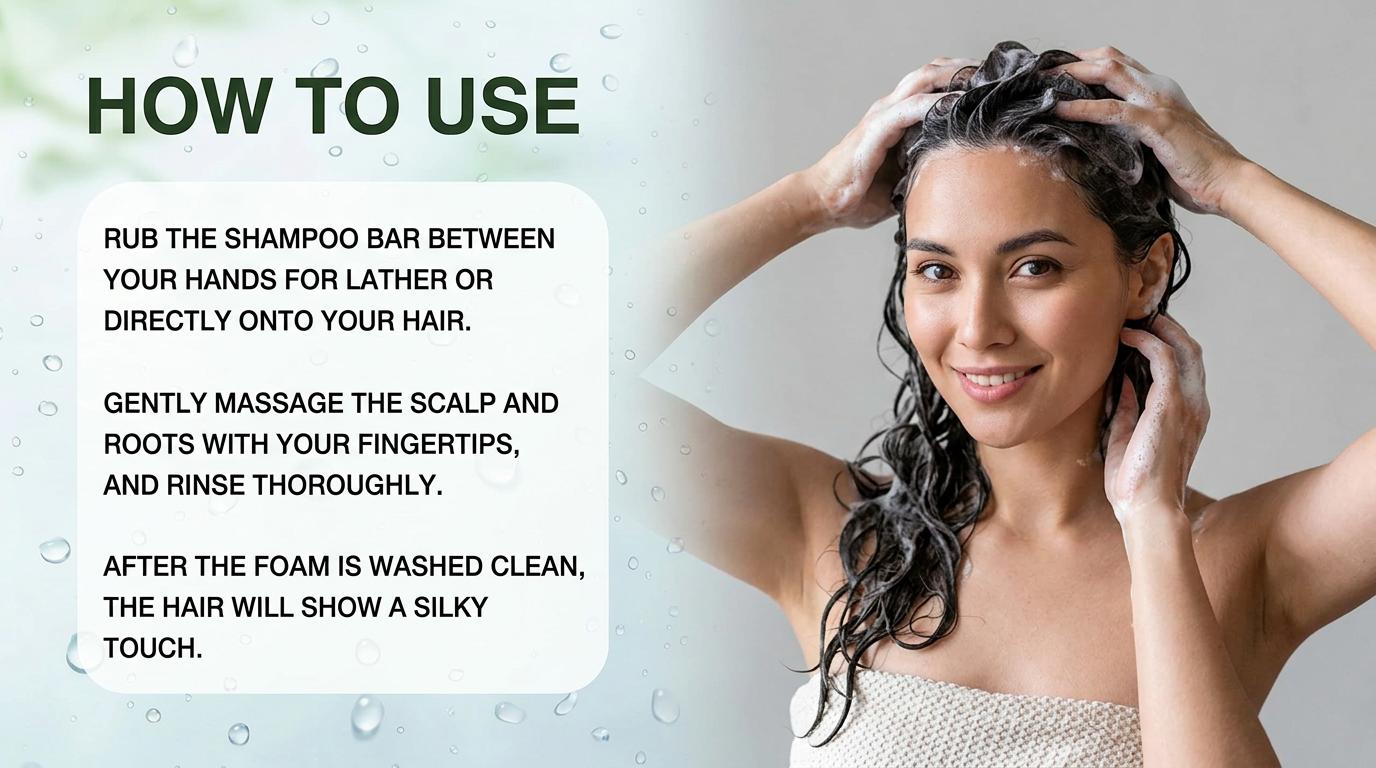 Miao Fu Tong Natural Triangular Shampoo Bar 120g - Seven-Green Soap Shampoo with Osmanthus Herbal Extracts for All Hair Types