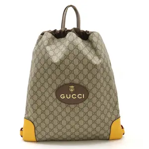 Pre-owned GUCCI Canvas Tote Bags GG Supreme Cat Head Drawstring Backpack