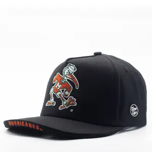Miami Hurricanes Men's Adjustable Snapback Baseball Cap with Sketch Bill Design and Bold Brim Lettering