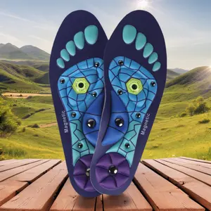 Magnetic Massage Insoles Unisex EVA Cushion Material Arch Support Cuttable Fit Various Shoes Non Slip Stable Comfort For Walking Work Commuting Travel