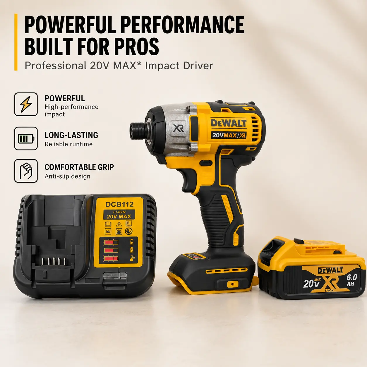 DeWalt DCF887 Brushless Cordless Impact Driver, 205N.m High-Torque Hand Tool for Drilling & Screwdriving Tasks
