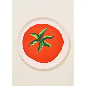 Tomato Bent Birch/Melamine Serving Tray Platter
