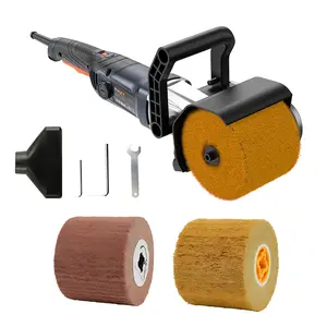 MAXXT Drum Polishing Machine 1300W Handle Polisher for Metal, Wood, and Stainless Steel Polishing Wire Drawing Machine and Wheel Sander Wtih Steel Wheel Ergonomic Design for Versatile Use Grinding Power Tools