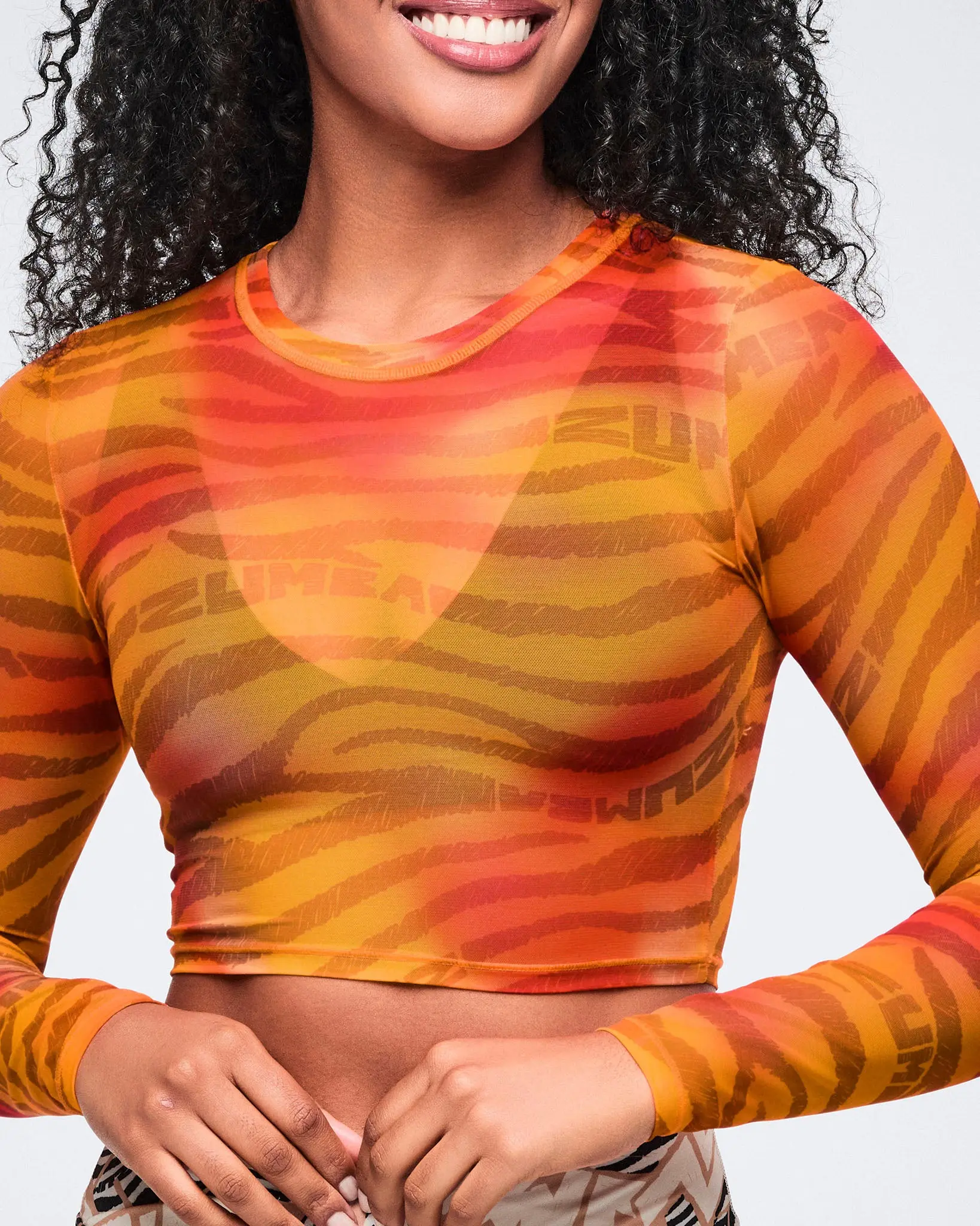 Wildbeat Long Sleeve Mesh Crop Top