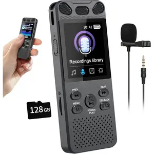 160GB Digital Voice Recorder with Playback - 110 Hours Ultra-Long Continuous Recording,  1536Kbps Voice Activated Audio Recorder with External Microphone for Lecture Interview Meeting