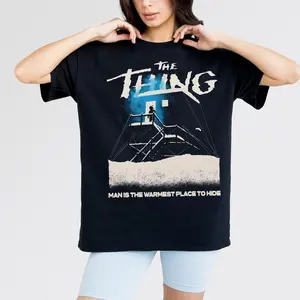 Thing Outpost 31 Graphic Tee, Retro 80s Sci-Fi Horror Movie T-Shirt SEK