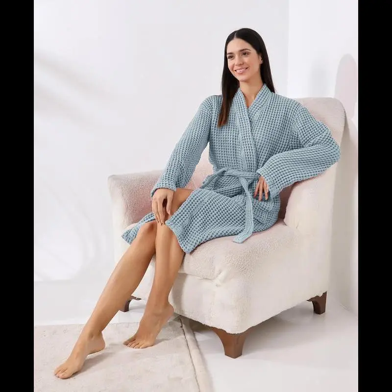 Organic Cotton Unisex Waffle Robe, Pure Cotton Bathrobe, Waffle Robe Bridesmaid, %100 Turkish Handmade Robe Soft Womenswear Organic Cotton Unisex Waffle Robe, Pure Cotton Bathrobe, Waffle Robe Bridesmaid, %100 Turkish Handmade Robe Soft Womenswear