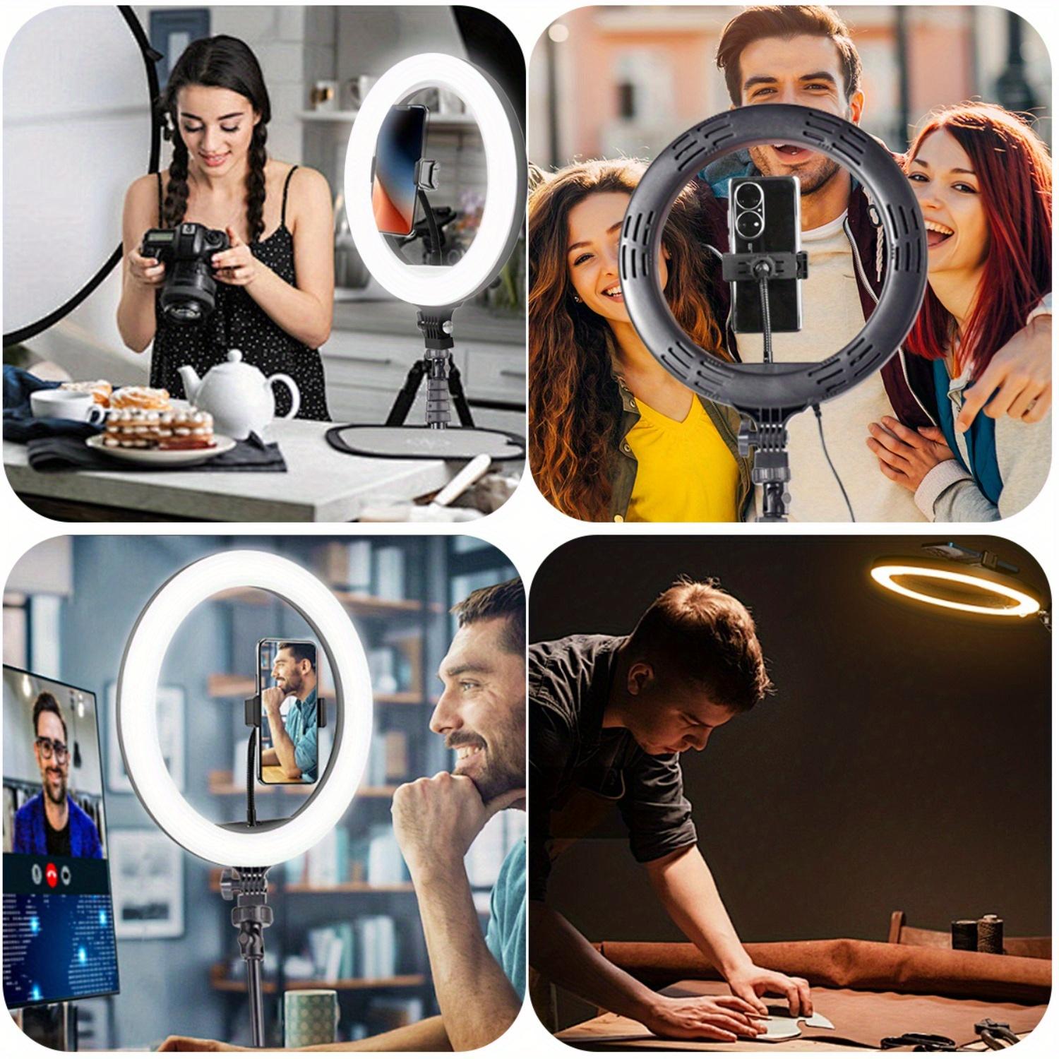 10" Adjustable Led Video Light With Extendable Tripod Stand, Ring Light For 3 Color Mode, Dimmable Selfie Light For Video Recording, Makeup, Photography, Live Stream, TikTok, Youtubers, Content Creator, Cellphone Mount#new years#valentine's