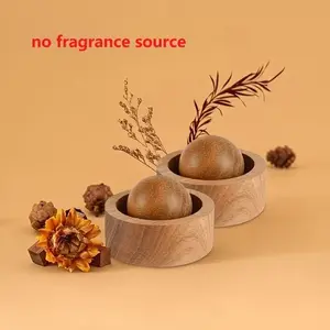 Creative Round Ball Scent Diffuser, Walnut Wood Essential Oil Diffuser, Natural Fragrance Dispenser, Ideal Gift for Home, Car, Bathroom Decor
