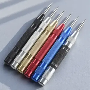 Professional Heavy Duty Automatic Center Punch Kit with Metal Locator Precision Drilling Tools Portable Impact Punch Industrial Manual Hole Puncher for Car Repair Home Toolbox Emergency Glass Breaker DIY Accessories Tools Gadgets Hand Tools