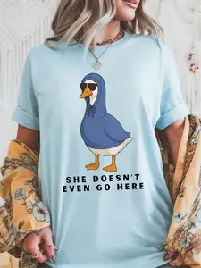 She Doesn't Even Go Here ~ Unisex Short Sleeve CC Garment Dyed T-Shirt Printed in the USA