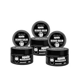 Apolo Beard Balm 3-Pack: Provides long-lasting hold and moisturizes beards for a perfect all-day style. Includes a skin roller for extra hydration (100ml).