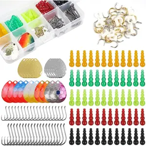 Fishing Lure Making Kit for Walleye Rigs, 170 count Bass Fishing Lures Making Supplies Parts Crawler Harness Trout Bass Salmon Colorado  Hooks Stacked Fishing Beads Kokanee Rigs Trolling Rigs
