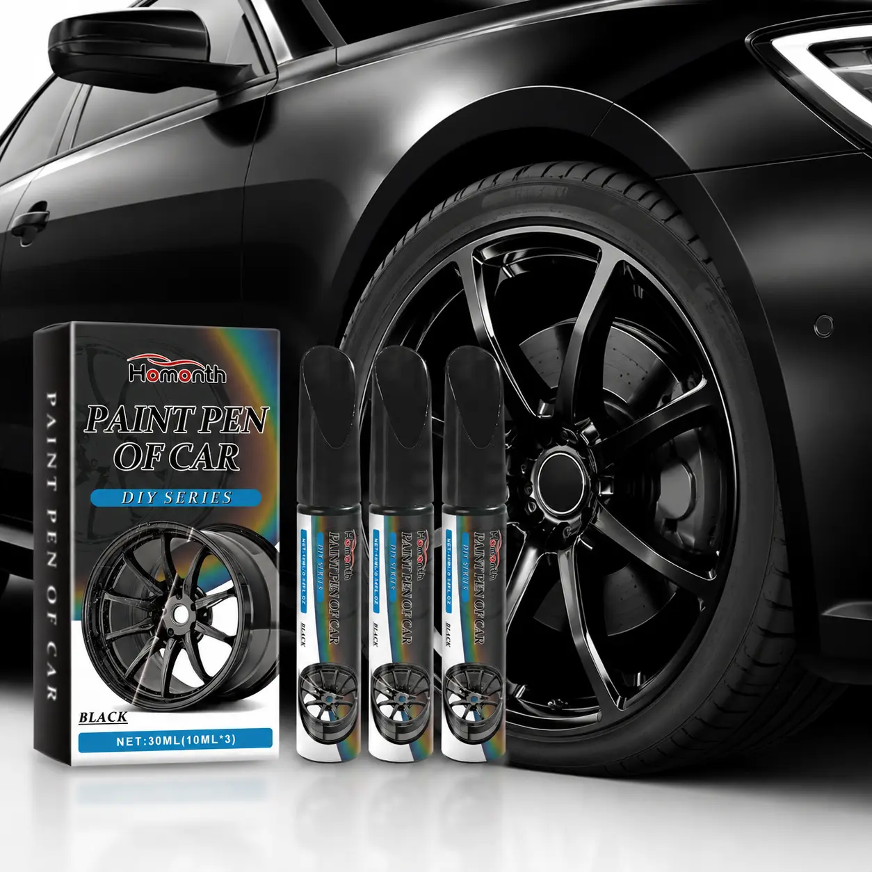 Car Touch up Paint,Car Paint Pen Scratch Repair,3-In-1 Touch Up Paint, Premium Car Scratch Remover for Deep Scratches | Rim Touch Up Paint Pen, Car Wheel Scratch Remover Repair Kit for Curb Rash,Enamel Paint for Wheels,Scratch Resistant Auto Rim Accessory