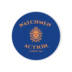 Watchmen Action Cork Coaster – Lion Crest Ezekiel 33:6 Drink Coaster