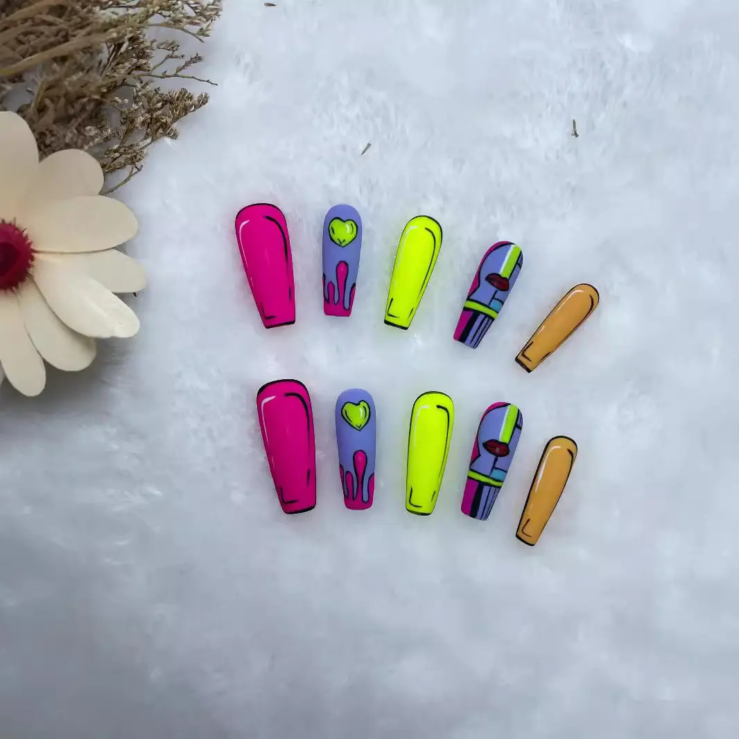 White Temperament Long Handmade Wearable Nail Art Wraps, Nail Care Decoration Accessory