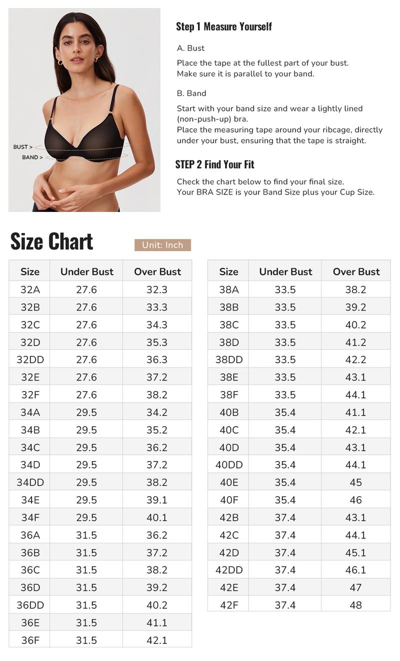 INLYRIC Women's Cosnufy Sheer Balconette Bra Demi Unlined Plunge Mesh See Through Sexy Bras Underwire