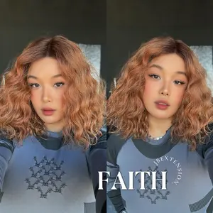 JBEXTENSION 14 Inches Wave Copper Pre-Cut Side Part Frontlace Glueless BS Wig FAITH【BENDY EAR TABS】