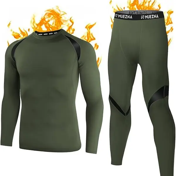 Long Johns Thermal Underwear for Men Skiing Winter Warm Hunting Gear Fleece Lined Base Layer Set Top Bottom