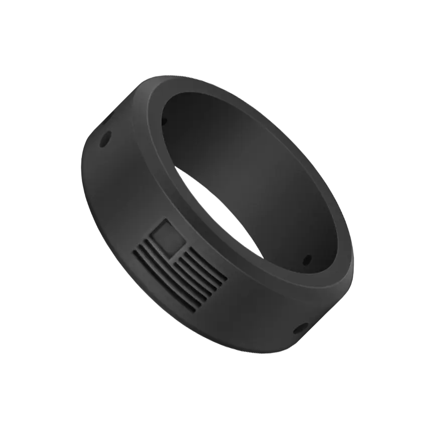 TUFF Titan Black Silicone Ring with TUFF Logo and Flag Symbol for Safe Functional Wear Symbolic Design Truck Repairs Gym Workouts