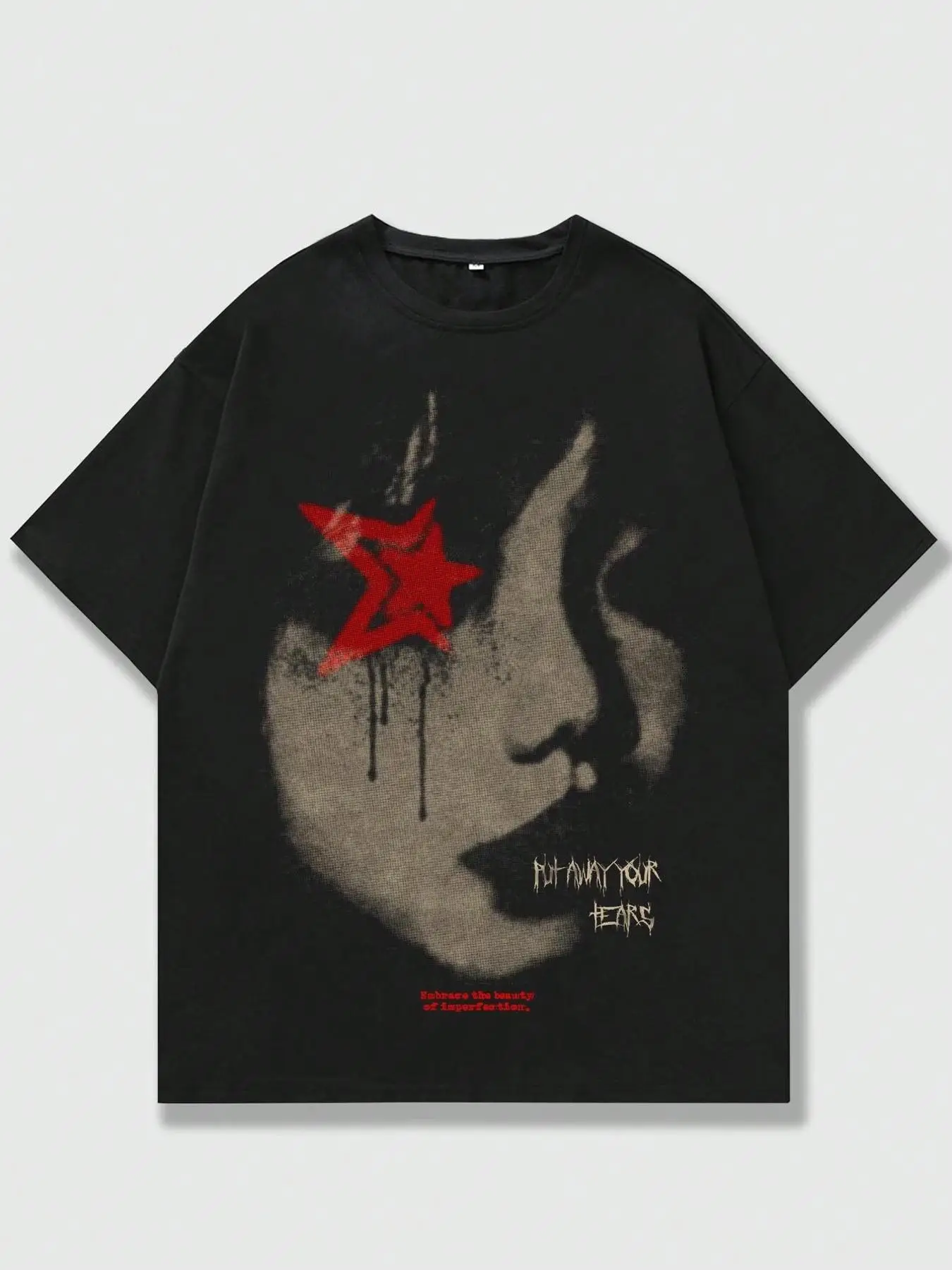 Men's Regular Fit Star & Figure Print Round Neck Tee, Casual Streetwear Short Sleeve T-shirt For Summer, Fashion Men's Top For Daily Wear