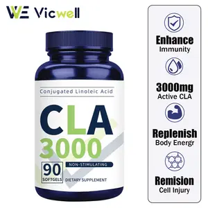 Vicwell CLA3000 Non-irritating Conjugated linoleic acid, Gluten Free dietary supplement for Fitness, Easy to Swallow and Edible, approved FDA, Women & Men