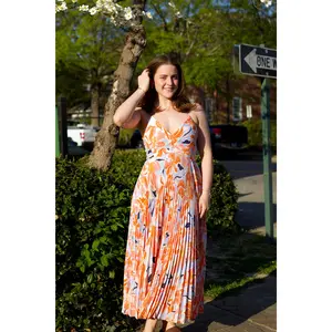 Blythe Dress | Orange Blue Floral