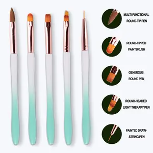 Nail Art Design Pen Set, Includes Gel Brush, Home & Salon Nail Tools, DIY Nail Kit, 5-Piece Gradient, Essential Manicure Supplies