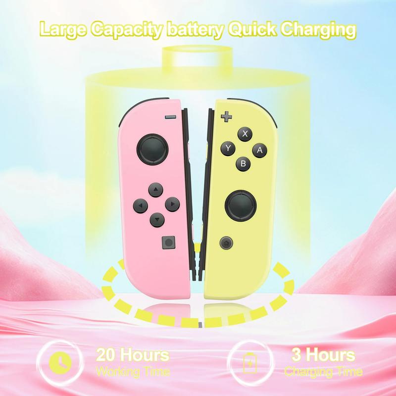 Wireless Controller for Switch, Bluetooth-compatible Compatible Gamepad with 6-Axis Gyroscope, Colorful Controller for Switch Oled