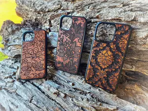 Wood Phone Case - Lace Phone Case - Damask Phone Case - For Samsung Galaxy S21 S22  FE + Plus - Personalized Phone Case