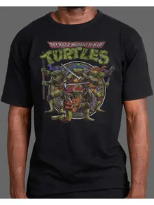 2026 Fashion Ninja Turtle Summer Men's Casual 3D Printed T-shirt Streetwear Patterned T-shirt Hip Hop Street Style Menswear Large Size