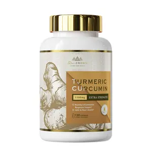 Dr. CROWN Turmeric Curcumin Supplement for Total Wellness with 95% Curcuminoids, Black Pepper & MCT Oil - 120 Capsules