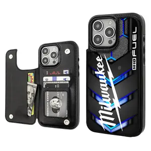 Milwakee M18 Fuel E-sports style pattern Phone Cases High Quality PU Black Durable Leather Credit CardCompatible For With iphone iPhone 17 16 15 14 13 12 PRO MAX Plus Air, Holder Holiday Gift Wallet Shockproof Drop-Proof Full Protection Phone Case