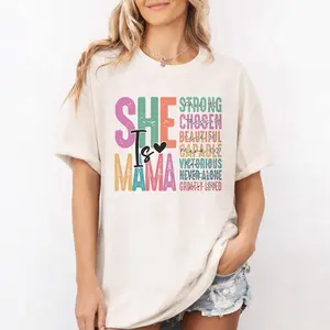 Comfort Colors She Is Mama Shirt, Christian Mom Shirt, Bible Verse Graphic Tee, Mother’s Day Gift for Moms