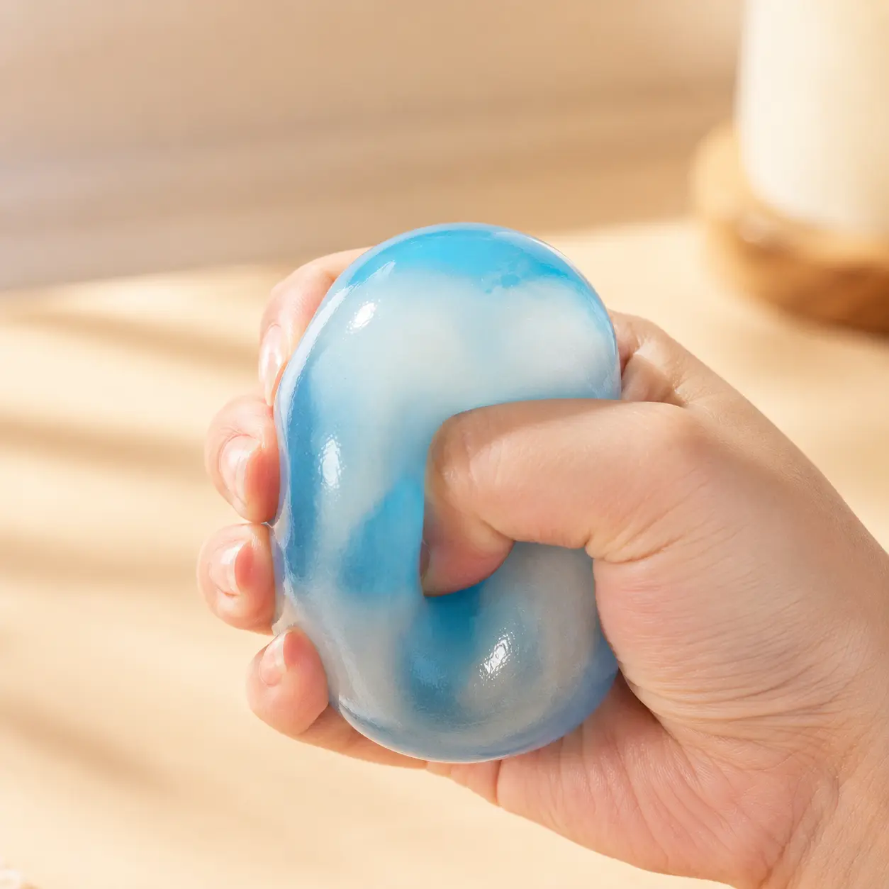 Transparent Sensory Squishy Ball - Non-Bouncy, Freely Moldable, Soft Texture Fidgetssquishies Hand Squeeze Ball for Relaxation, Everyday Gift, Slime & Squishy Toys
