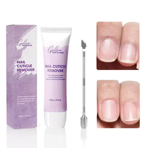 GELLEN Cuticle Remover with Cuticle Pusher – Instant Nail Cuticle Softener Cream with Shea Butter, Moisturizing Treatment for Dry, Dead Skin & Overgrown Cuticles, Professional Nail Care Kit