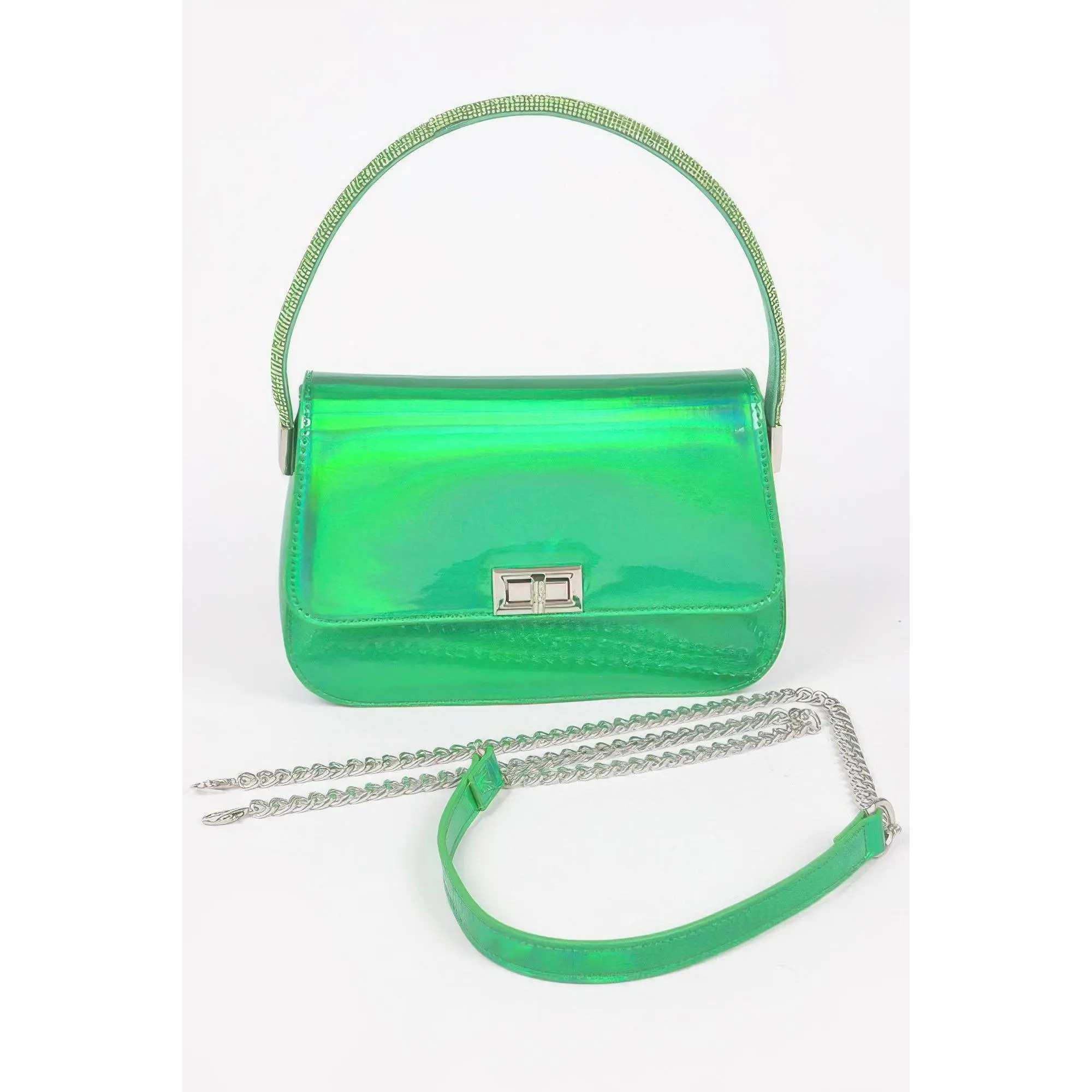 Holograme Mirror Top Handle Bag
