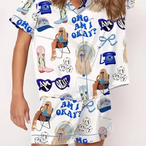 Morgan Moroney Am I Okay Moroney Silky Satin Pajama Set For Women