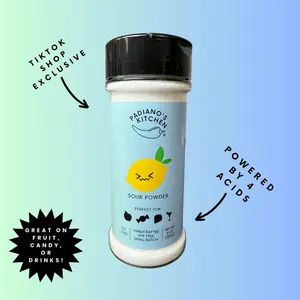 HOT!!!   Padiano's Kitchen- Sour Powder - Sugar and Sour Mix - Dye Free - 5oz - perfect for fruit, candy, drinks (Level 1)