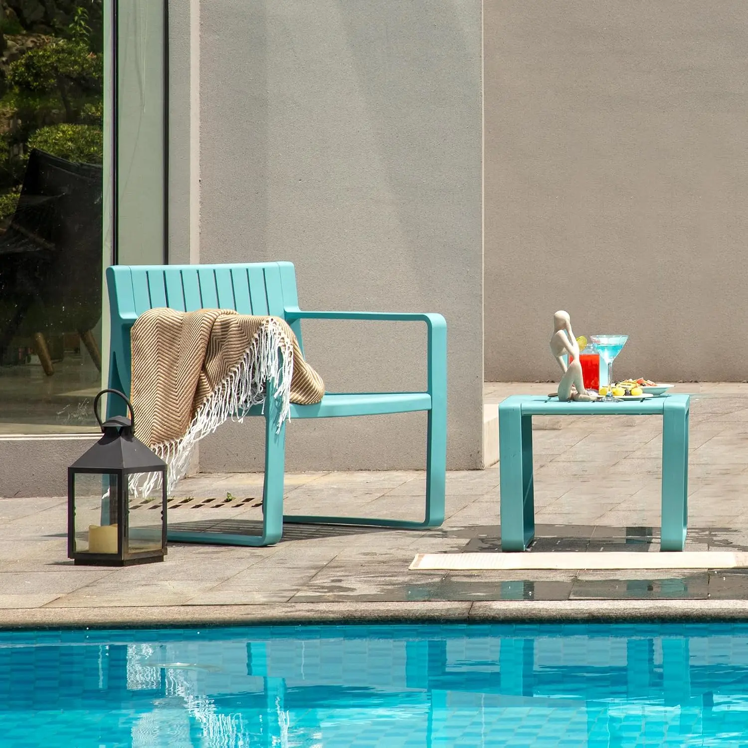 Werph Outdoor Bistro Furniture Set - Patio Chairs with Table, Compact Seating for Front Porch, Garden