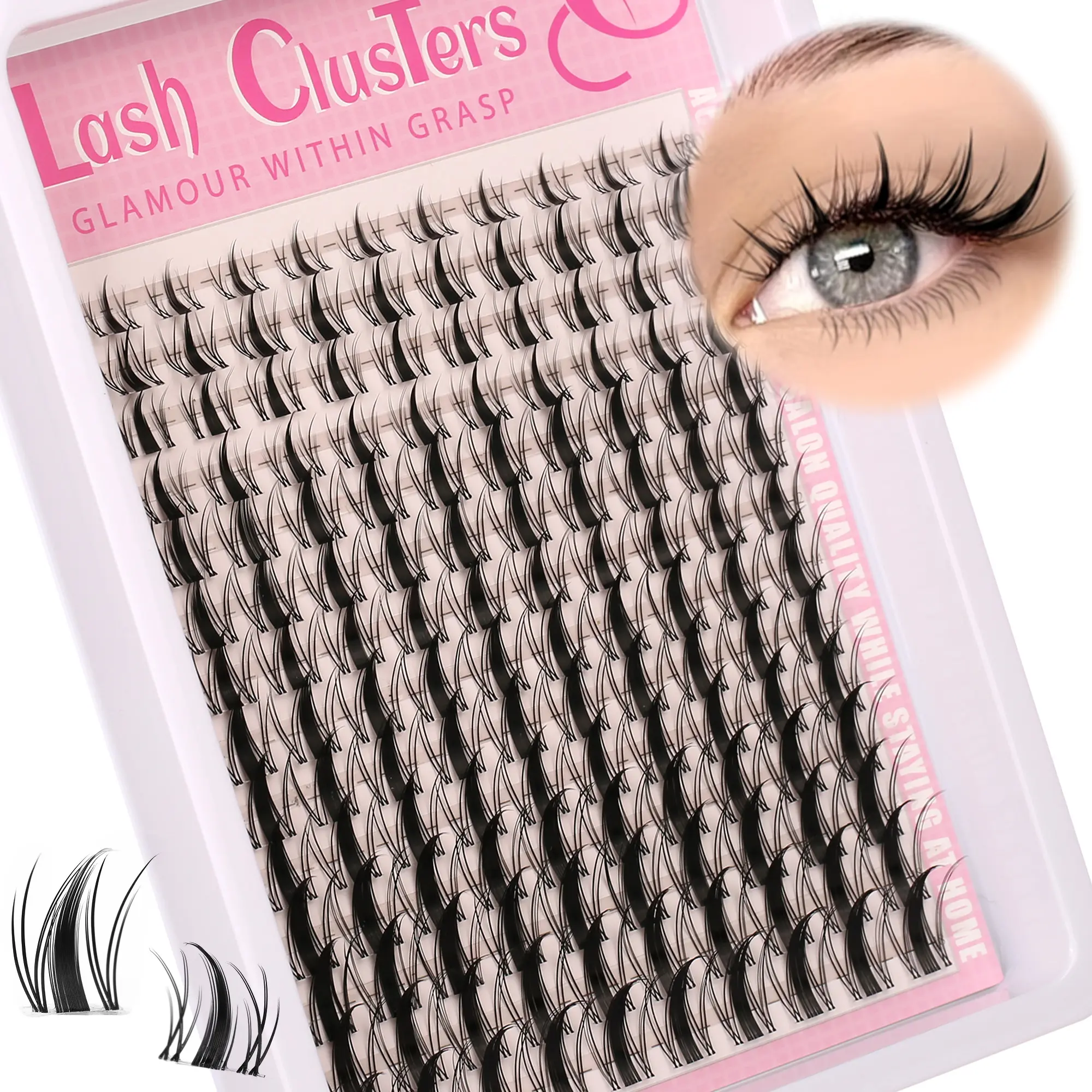 140pcs Fairy Eyelashes 8–18mm Manga Lash, DIY Makeup Lashes, C Curl DIY Natural Extensions, Wet Look Anime Lashes with Ultra-Thin Invisible Band, Individual False Eyelashes, Wispy Eyelash Clusters, Lightweight Lash Extensions