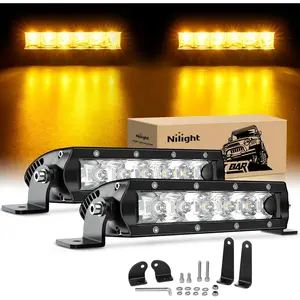 Nilight Led Light Bar Amber 2Pcs 7 Inch 30W Spot 3000LM Super Slim 3D Driving Fog Off Road Work Light Pods for Trucks Pickup SUV ATV UTV Boat 4x4 Van Camper- 2 Style Mounting Automotive dealsforyoudays
