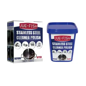 Jue-Fish Stainless Steel Cleaning Cream, Kitchen Decontaminant Pot Rust, Pot Bottom, Stove Top Black Scale Cleaning Cream chrome cleaner guy