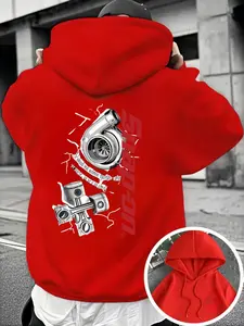 Fast Fit Turbo Mechanical Hoodie, Professional Funny Car Enthusiast Auto Mechanic Pattern, Vintage Racing Engine Unisex Pullover