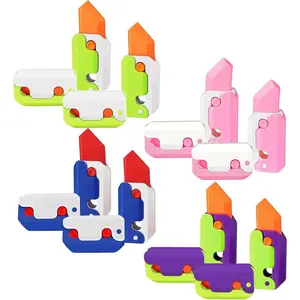 8Pcs 3D Gravity Plastic Toy Switchblade Printing Knife Carrot Knife, Sensory Knife Fidget Toys for Kids & Adults, Anxiety Stress Relief Toy