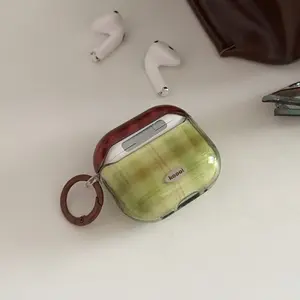 Plaid Earphone Case for Apple AirPods Pro 2/3/4/2, Fashionable Women's Simple Design, Stylish Hanging Accessory