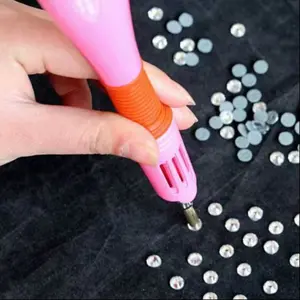 DIY Rhinestone Setter Us Plug, Handmade Embroidery Tool for Clothes Hats Bags, Perfect for Repairing Loose Stones