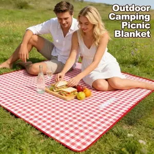 Outdoor Picnic Mat Thick Portable Camping Lawn Pad, Style Beach BBQ Moisture-Proof Ground Mat, Trendy Wild Party Blanket