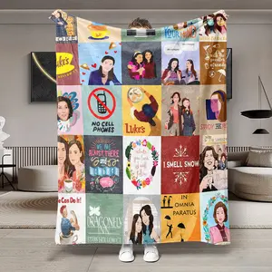 Gilmore Girls Colorful Patchwork Flannel Blanket, Large Soft Lightweight Warm Throw for Bed Sofa Office Camping Travel Christmas Gift