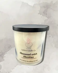 Sanbox Candle Co Obsessed with Obsidian - 100% Paraben Free, Non GMOPhthalate Free, Prop 65 Compliant, 10oz (284g) Soy Wax